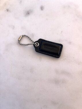 COACH Mini Leather Hang Tag, Black